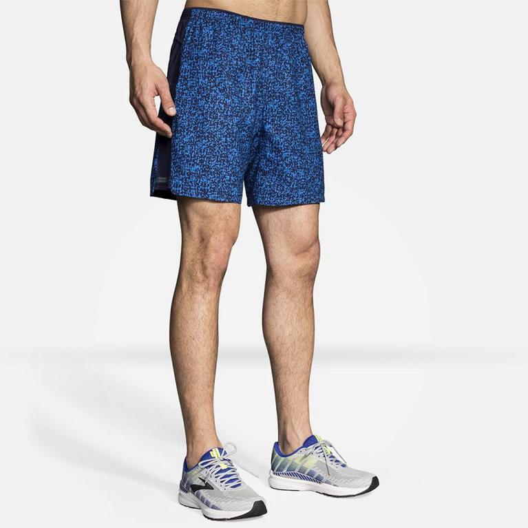 Brooks Men's SHERPA 7 2-IN-1 Running Shorts - Blue - Canada (GLHFP-0871)